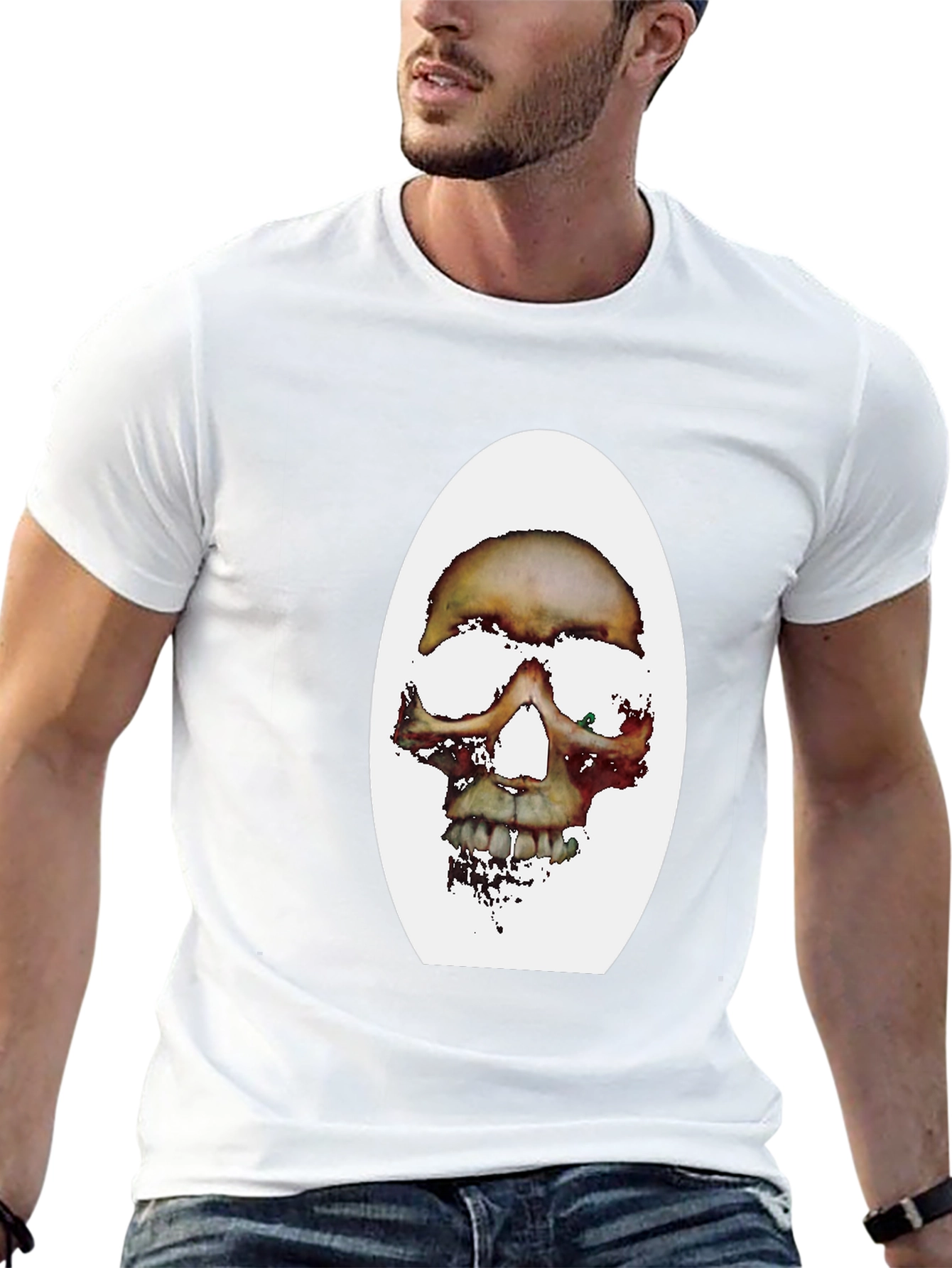 Edgy Skull Graphic Black T-Shirt