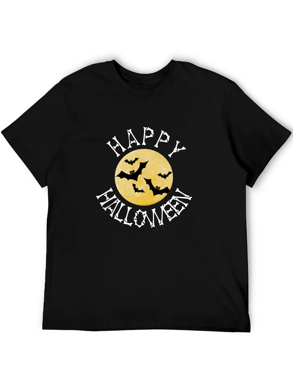 Happy Halloween Bats Moon Graphic T-Shirt