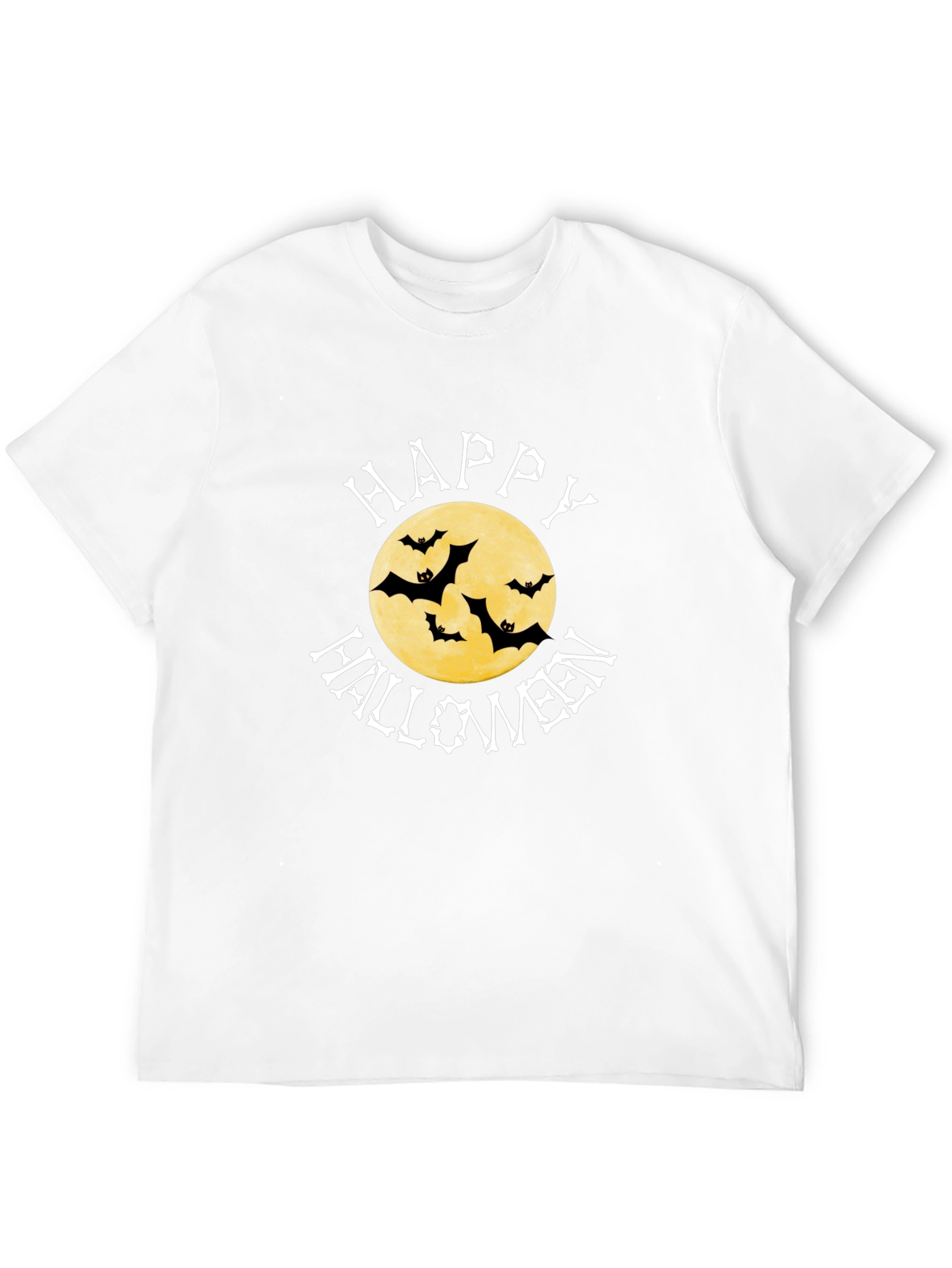 Happy Halloween Bats Moon Graphic T-Shirt