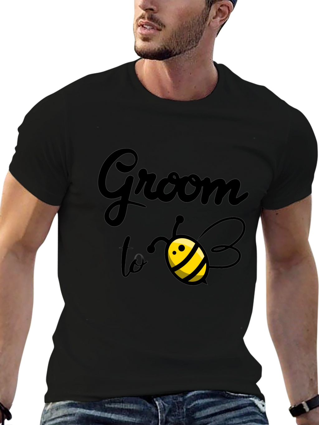 Groom to Bee T-Shirt - Black Cotton Blend