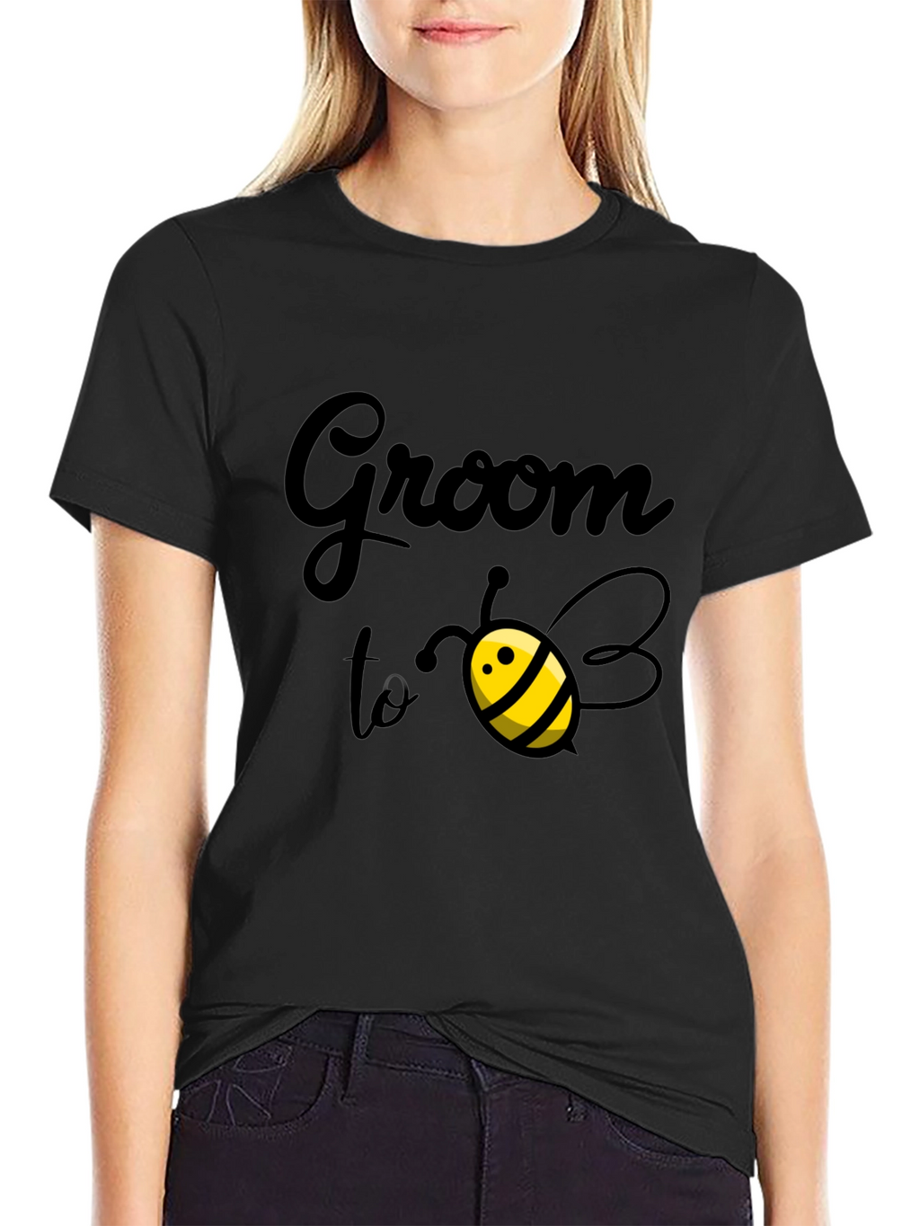 Groom to Bee T-Shirt - Black Cotton Blend