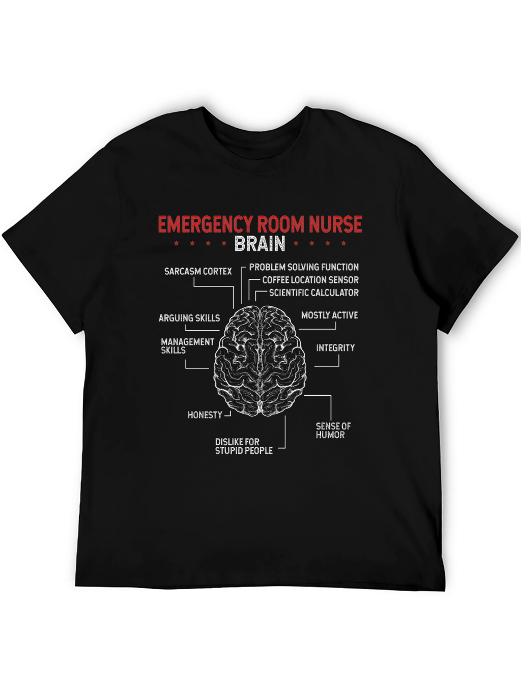 Emergency Room Nurse Brain T-Shirt - Black