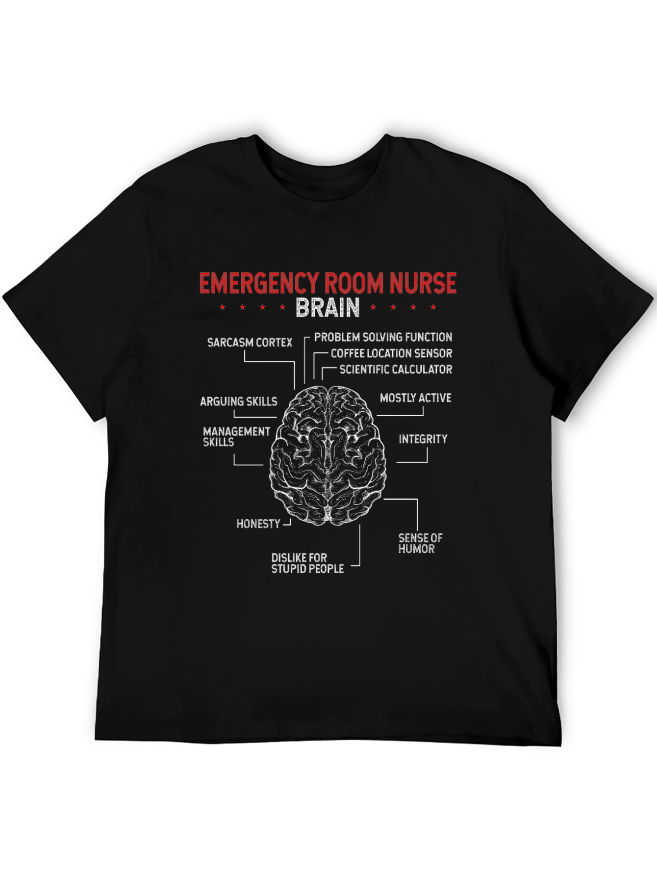 Emergency Room Nurse Brain T-Shirt - Black
