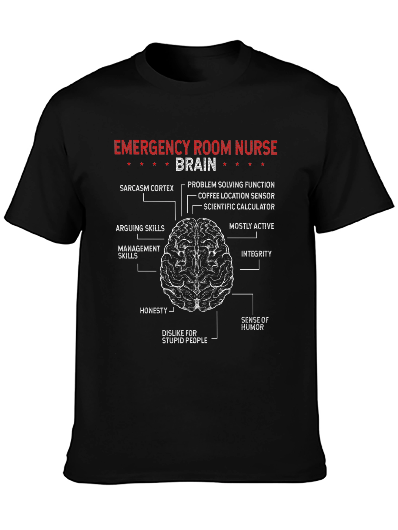 Emergency Room Nurse Brain T-Shirt - Black