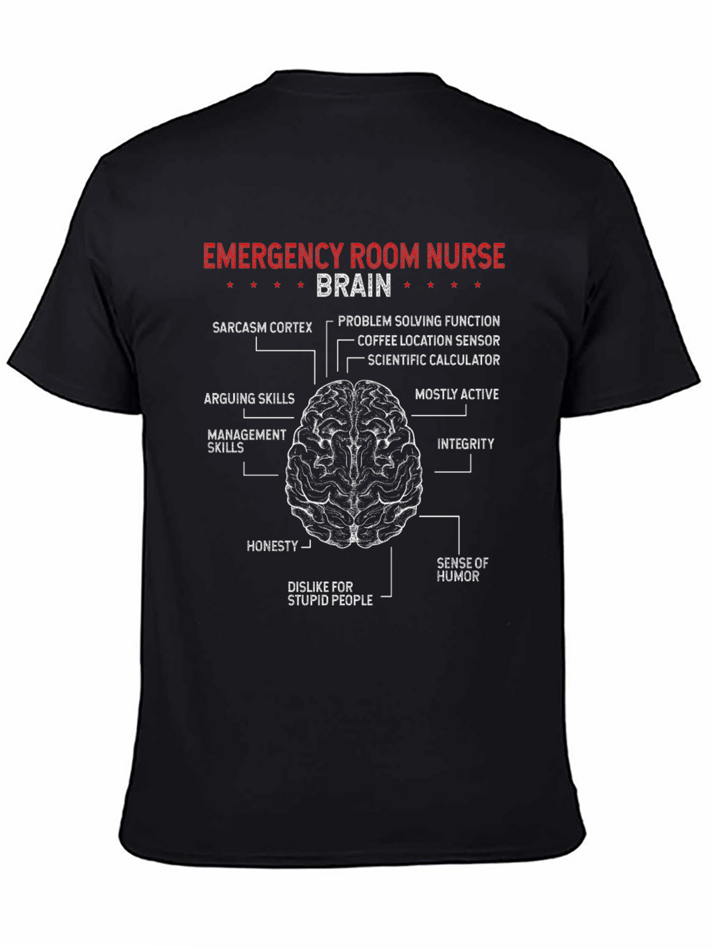 Emergency Room Nurse Brain T-Shirt - Black