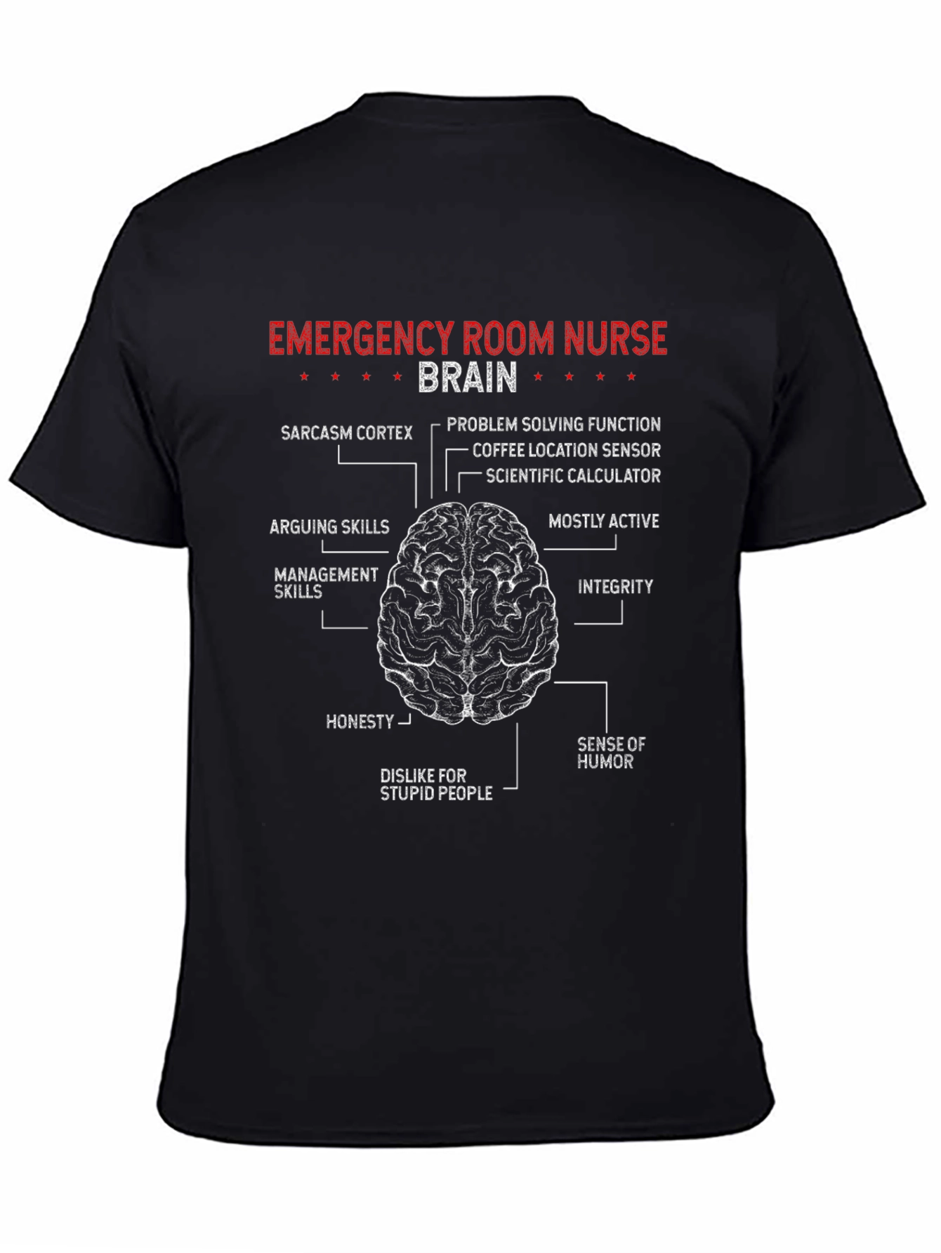 Emergency Room Nurse Brain T-Shirt - Black