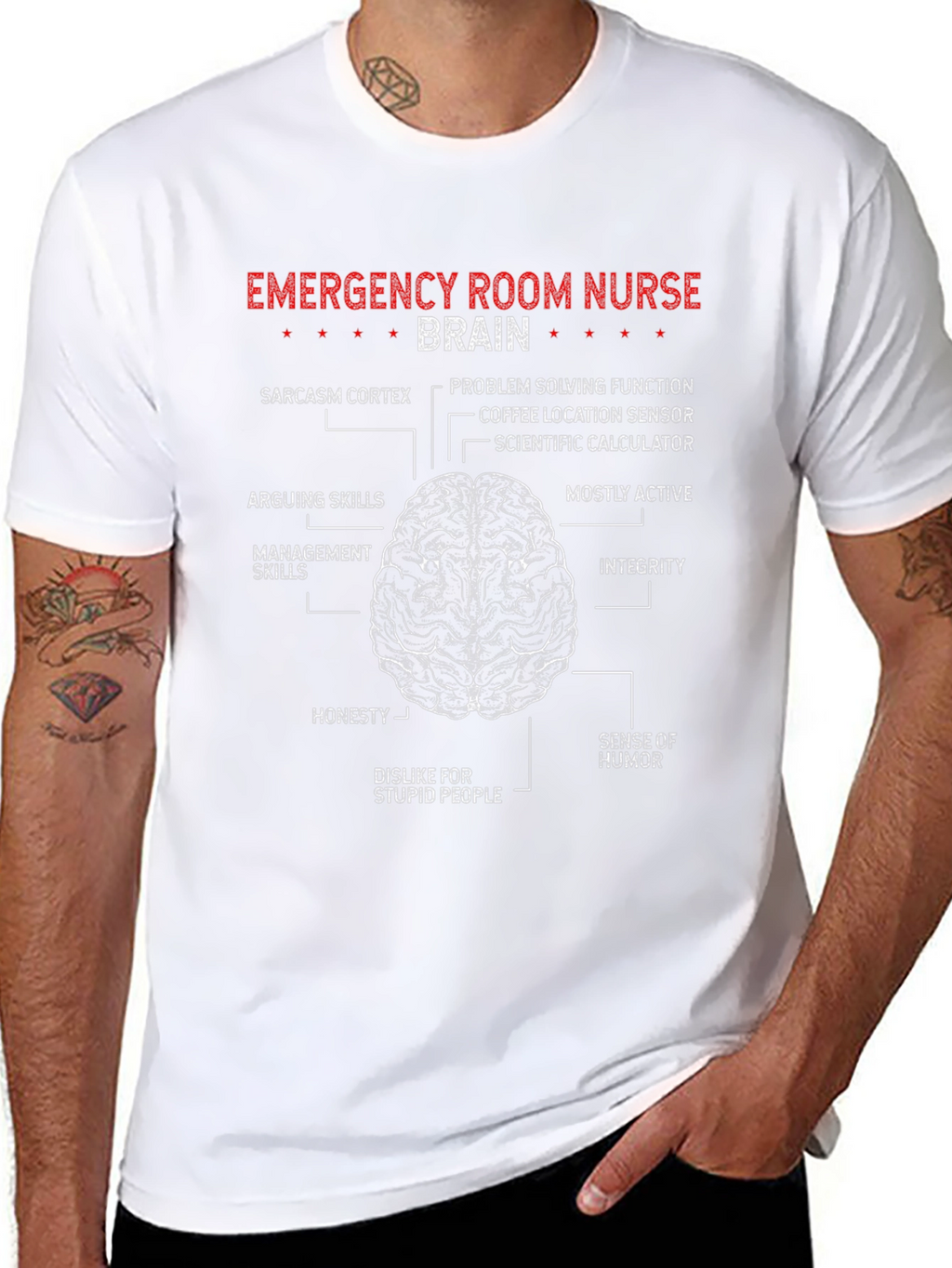 Emergency Room Nurse Brain T-Shirt - Black