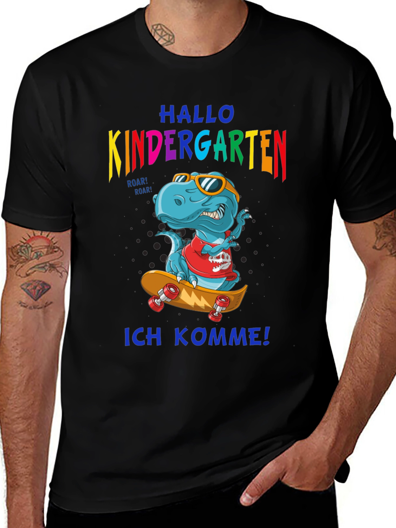 Kindergarten T-Rex Skateboard T-Shirt