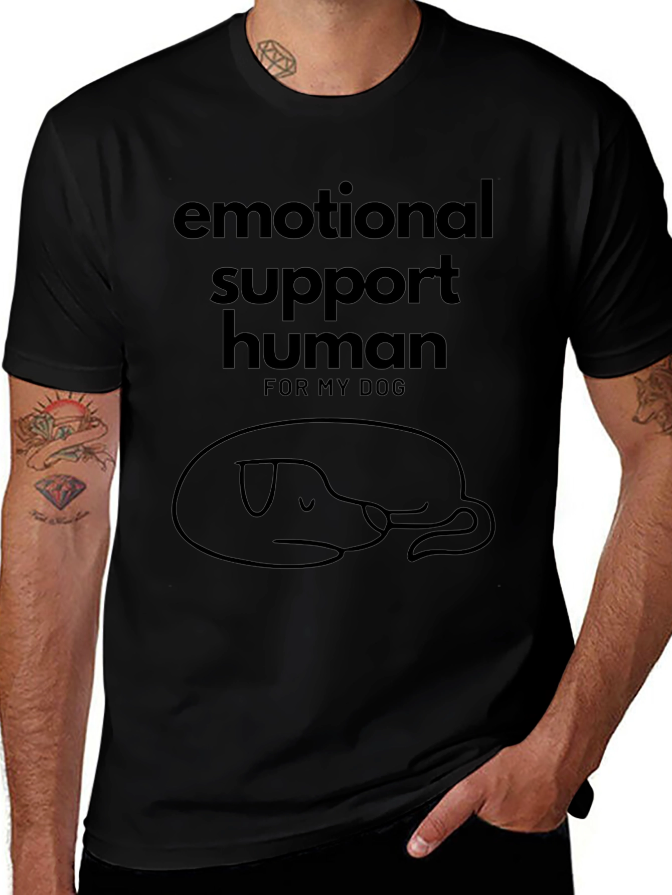 Emotional Support Human Dog T-Shirt