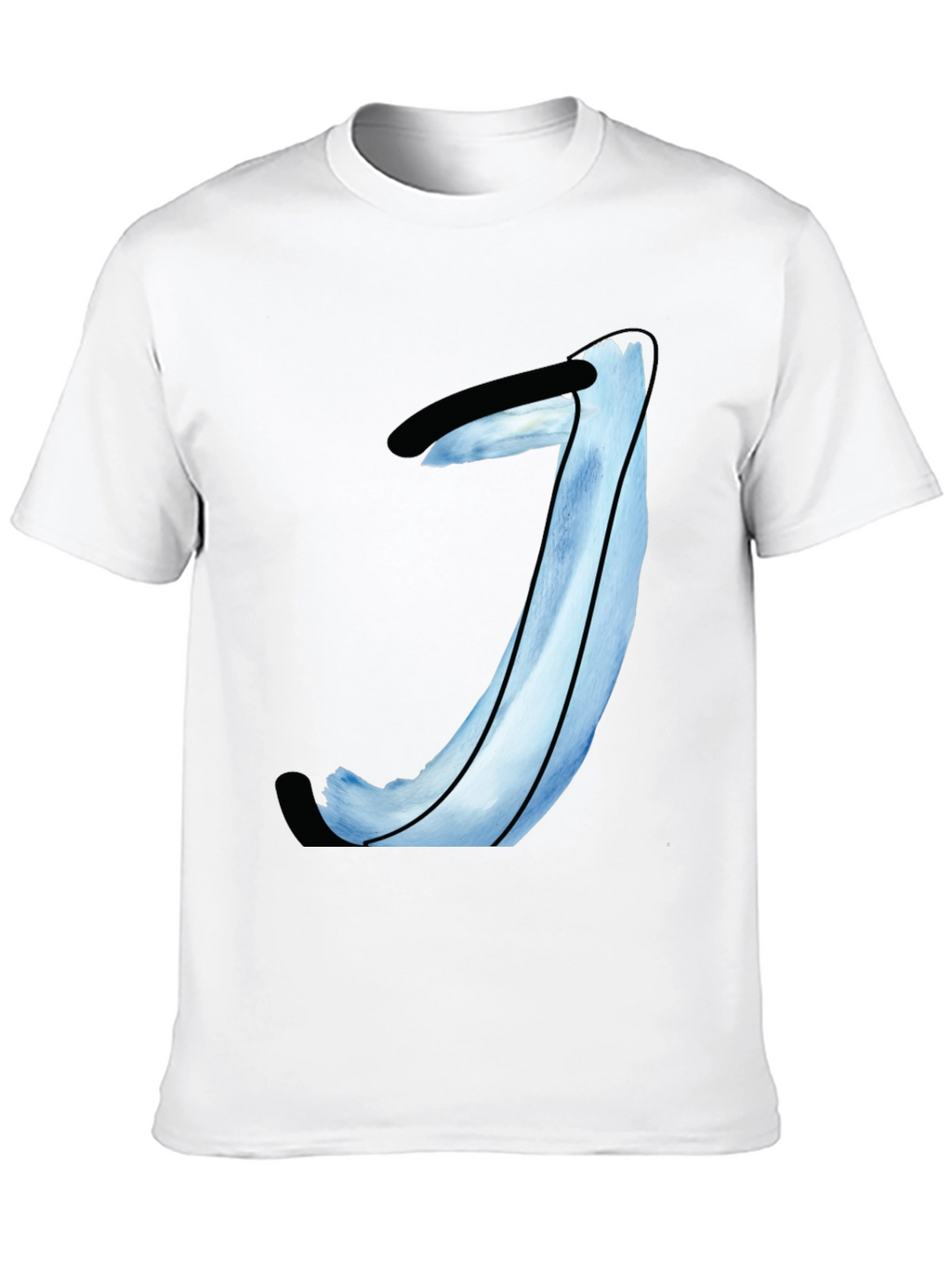 Abstract Blue Painted T-Shirt