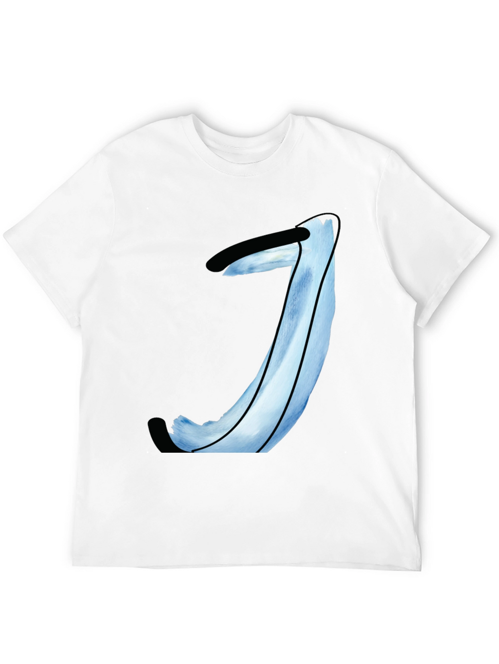 Abstract Blue Painted T-Shirt