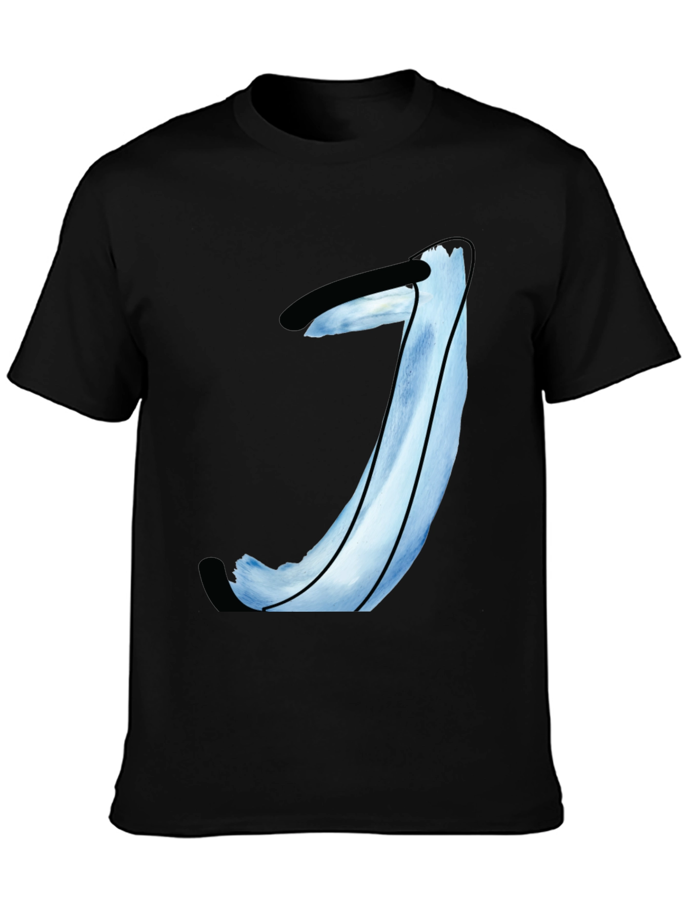 Abstract Blue Painted T-Shirt