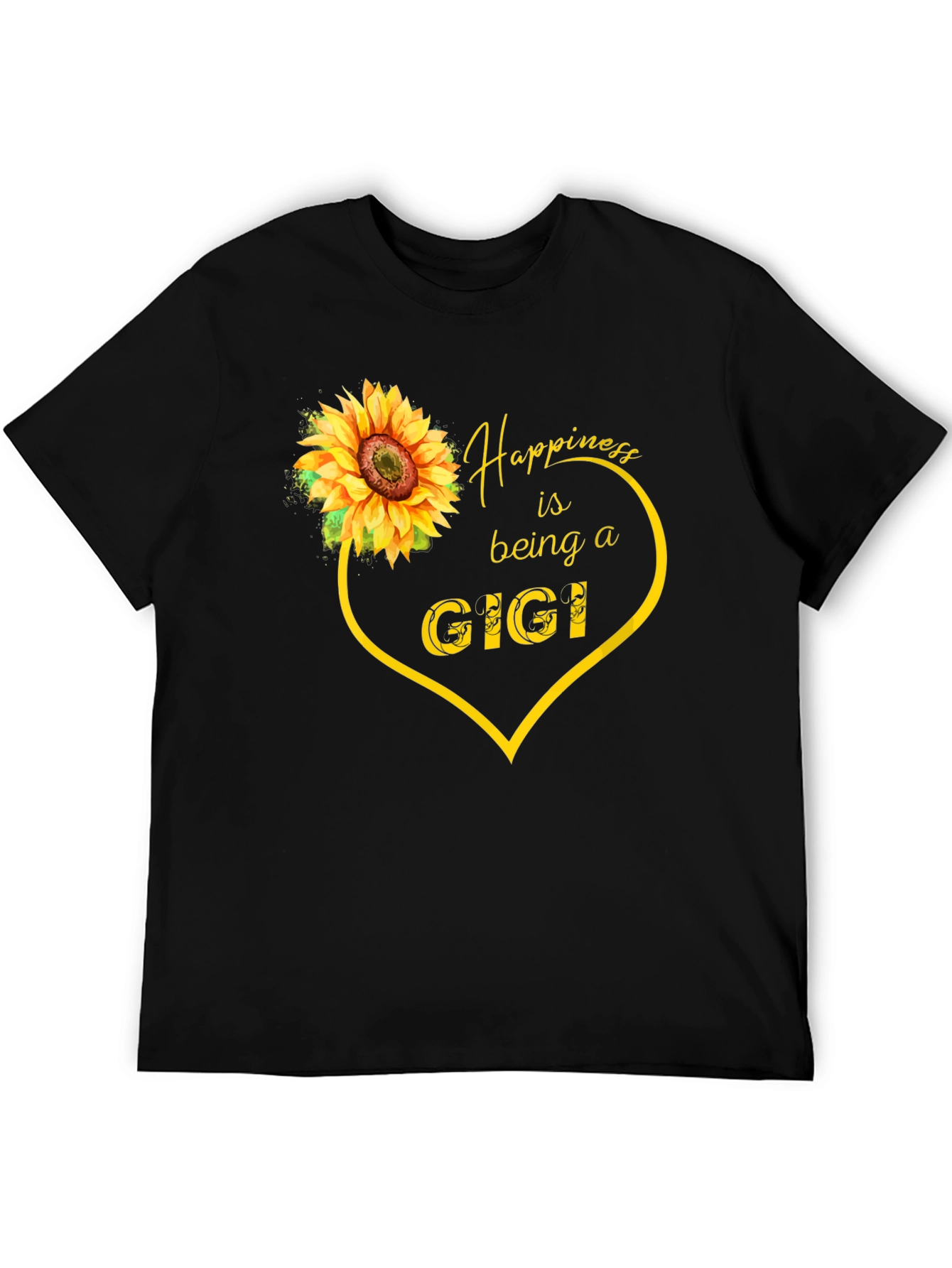 Happiness is Being a Gigi Sunflower Heart Tee