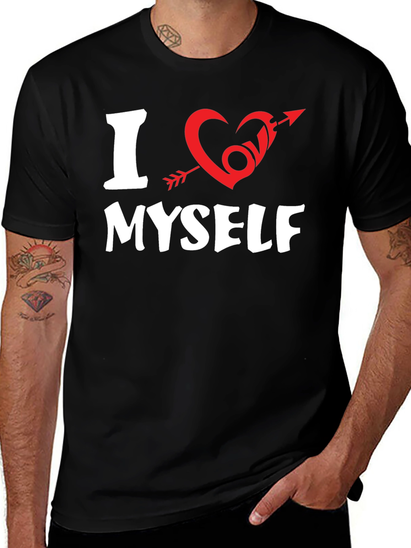 I Heart Myself Graphic Tee - Black