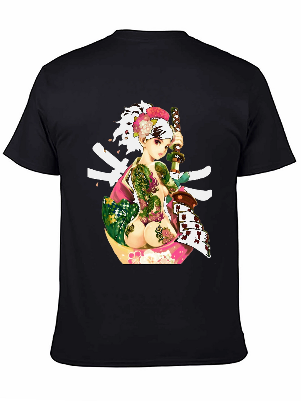 Samurai Girl Tattoo T-Shirt - Unique Graphic Tee