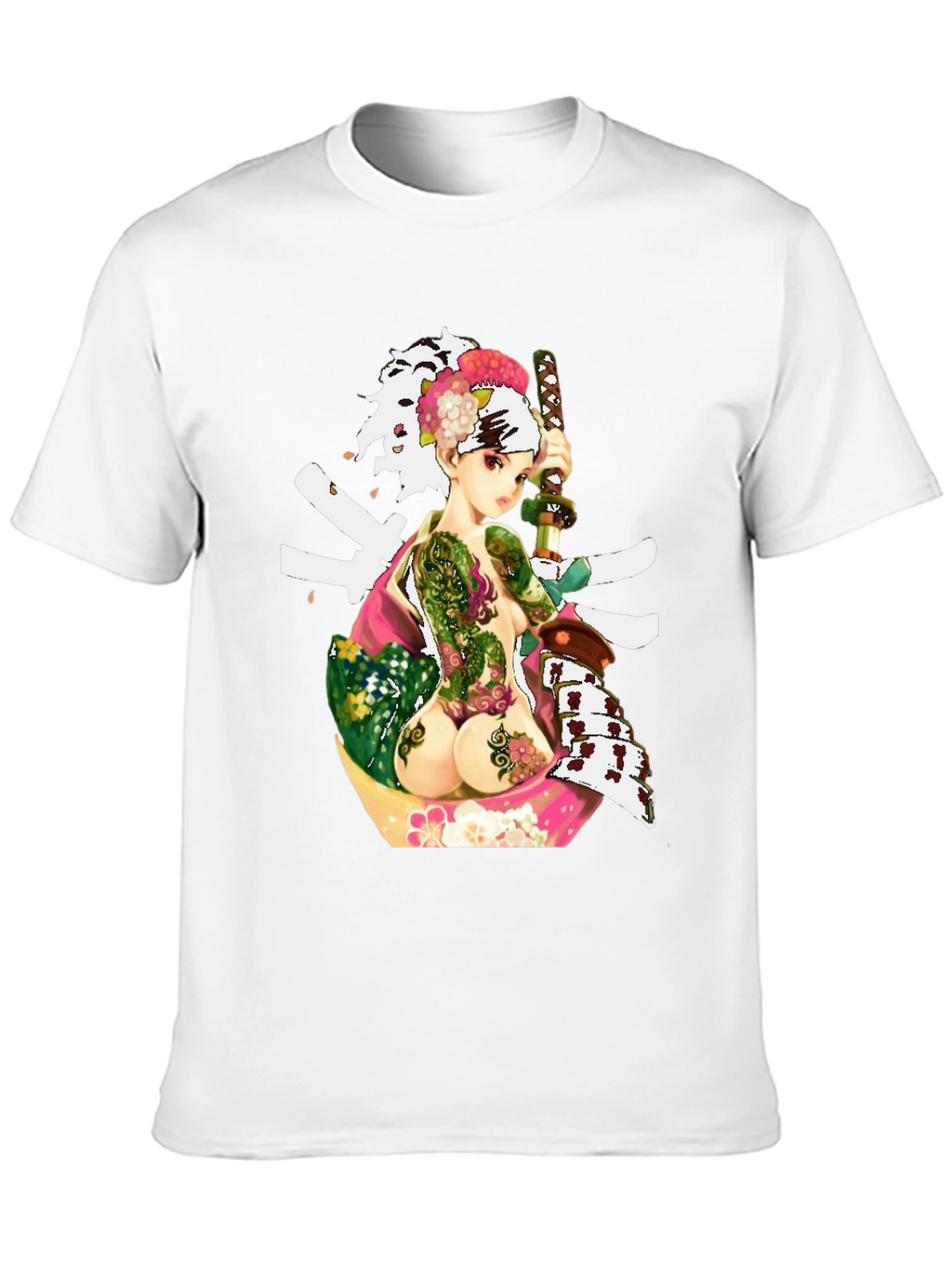 Samurai Girl Tattoo T-Shirt - Unique Graphic Tee