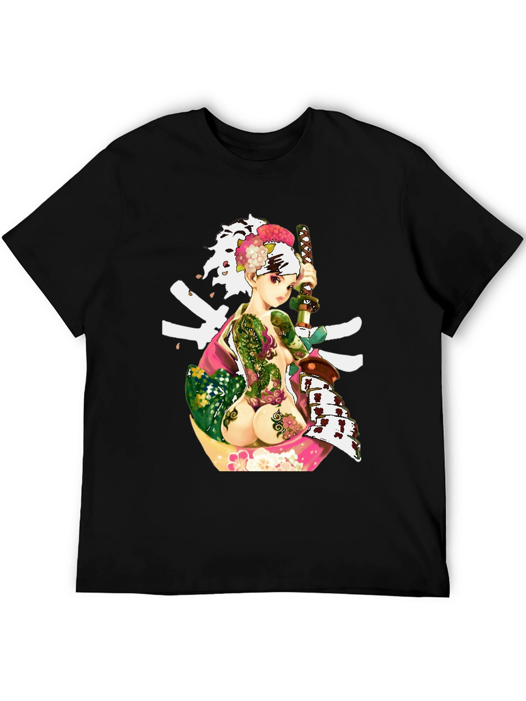 Samurai Girl Tattoo T-Shirt - Unique Graphic Tee