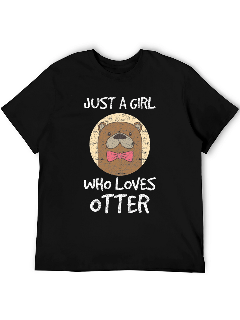 Just a Girl Who Loves Otters Black T-Shirt