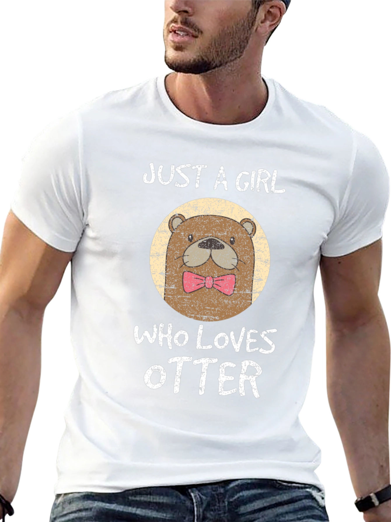 Just a Girl Who Loves Otters Black T-Shirt