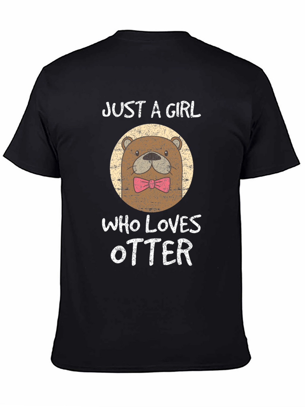 Just a Girl Who Loves Otters Black T-Shirt