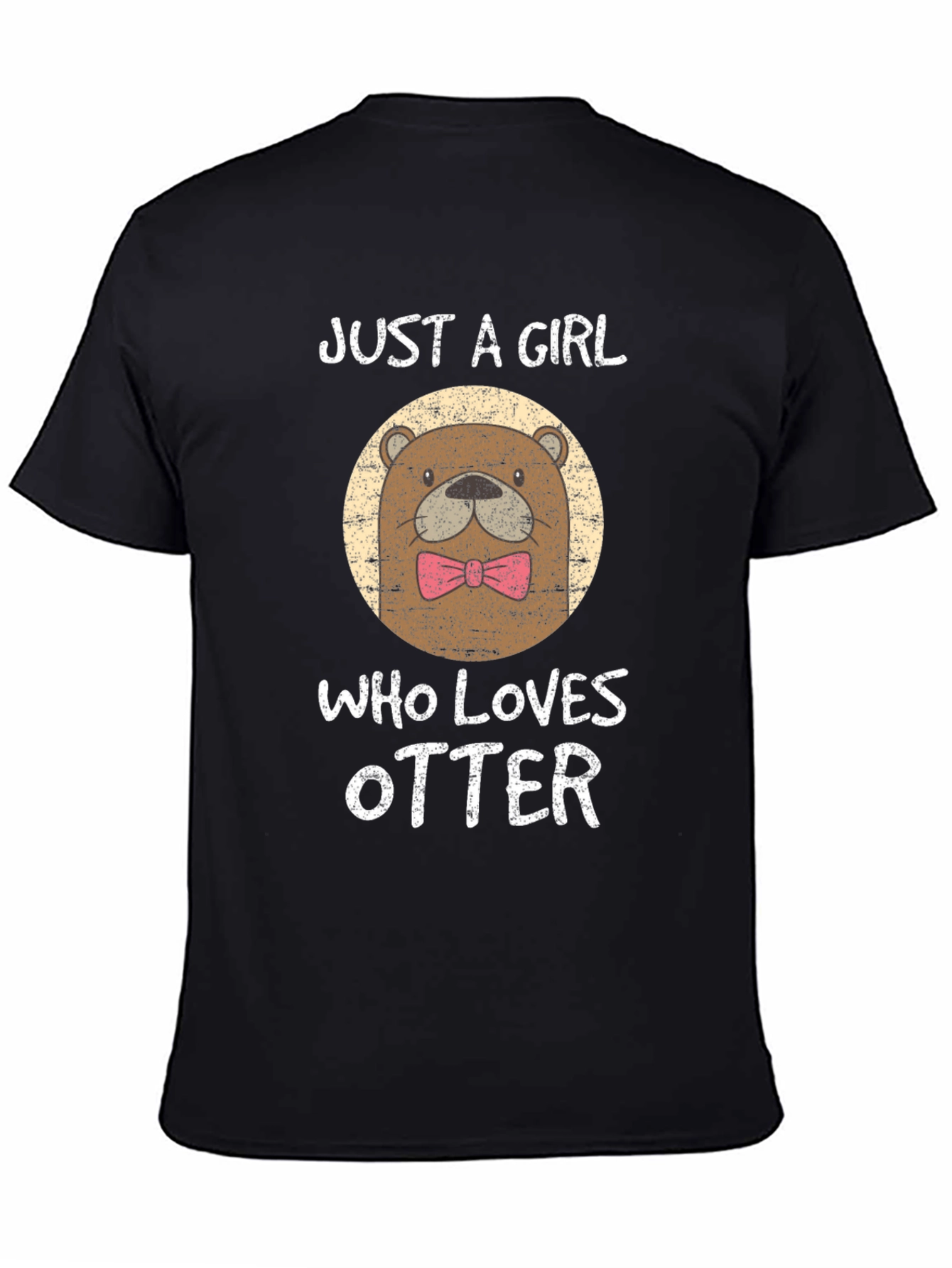 Just a Girl Who Loves Otters Black T-Shirt