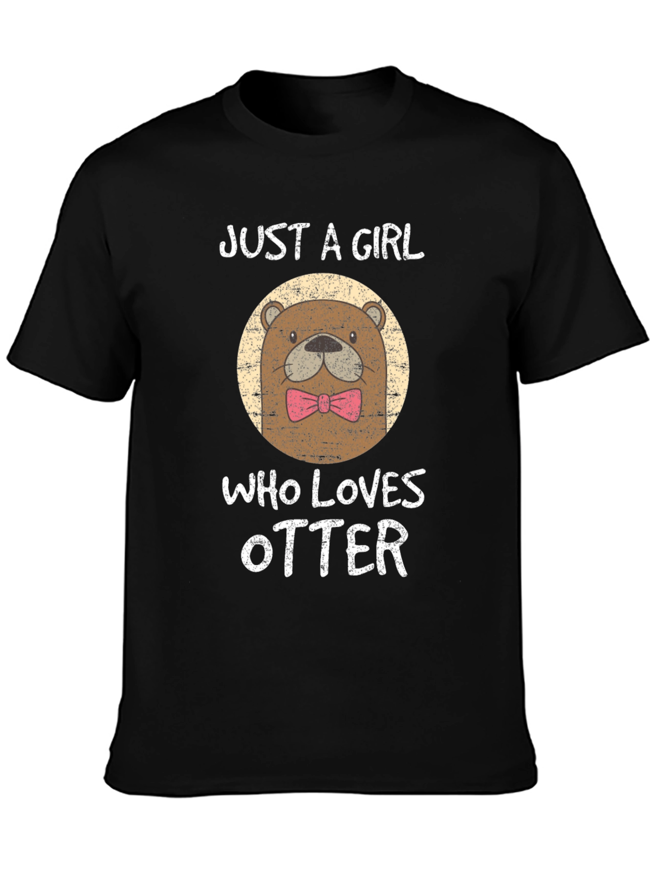 Just a Girl Who Loves Otters Black T-Shirt
