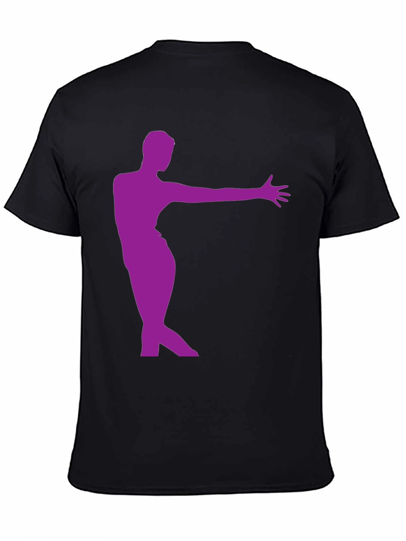 Stylish Black T-Shirt with Purple Dancer Design