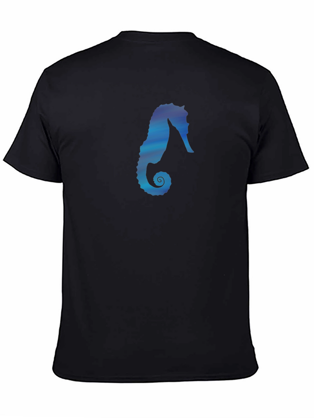 Seahorse Graphic Tee - Black Cotton Casual Top