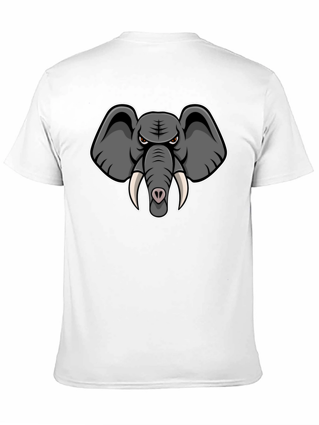 Elephant Cartoon Graphic Print Black T-Shirt