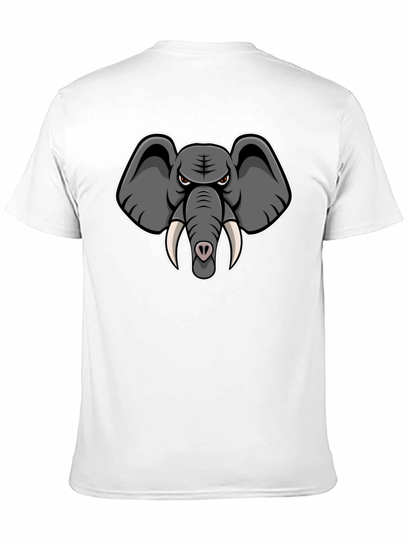 Elephant Cartoon Graphic Print Black T-Shirt