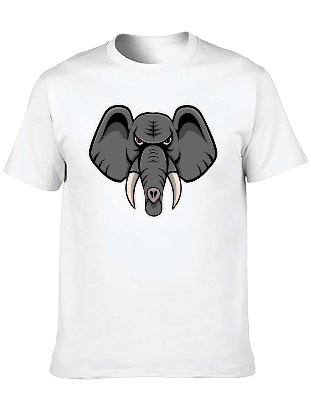 Elephant Cartoon Graphic Print Black T-Shirt