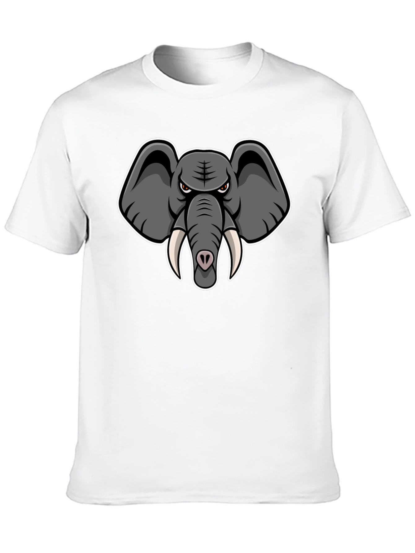 Elephant Cartoon Graphic Print Black T-Shirt