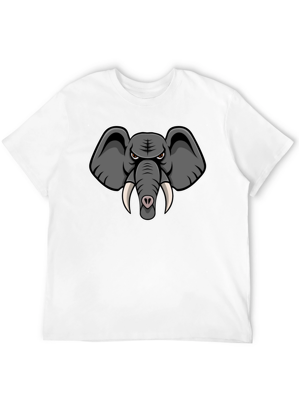 Elephant Cartoon Graphic Print Black T-Shirt