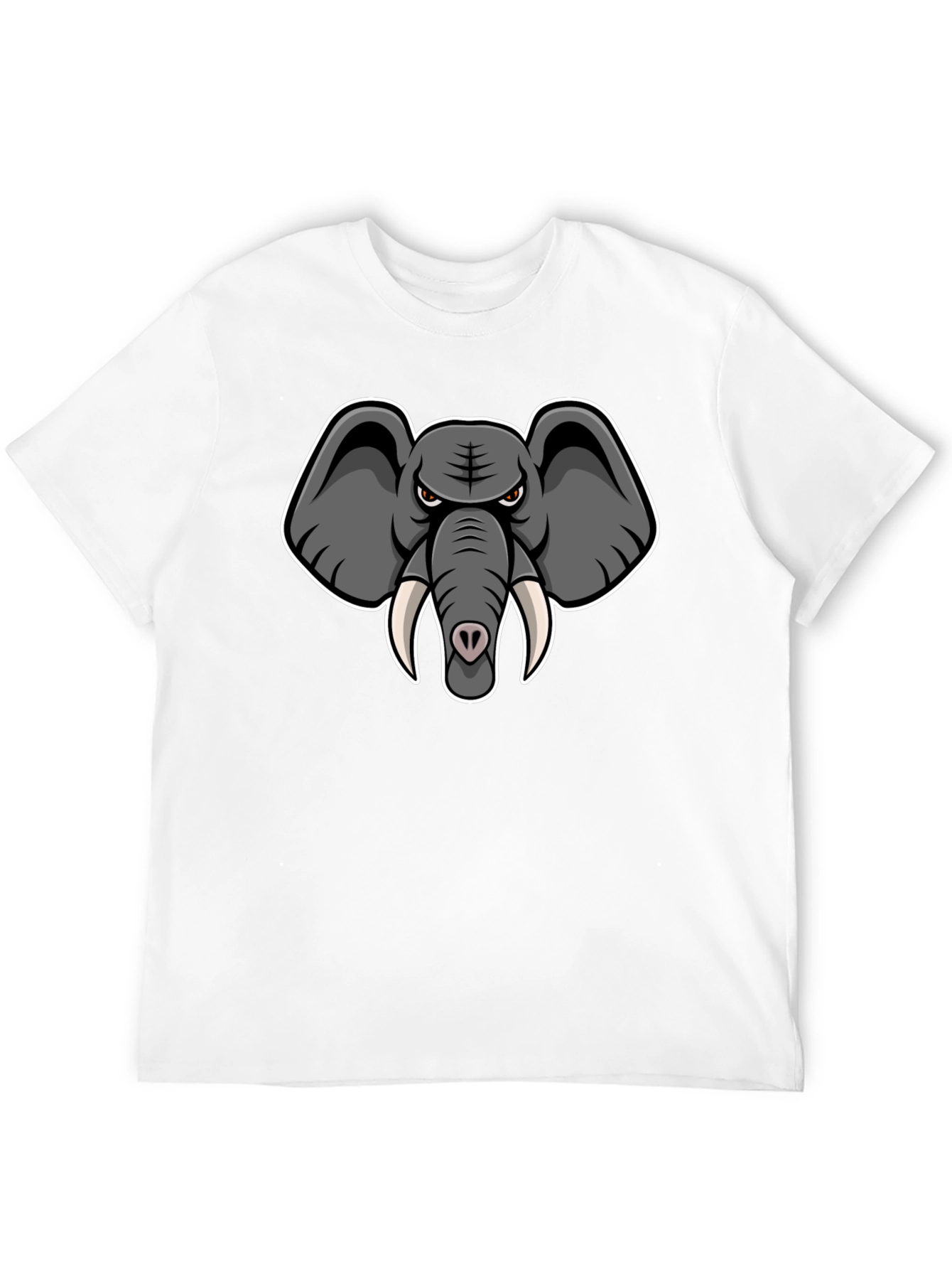 Elephant Cartoon Graphic Print Black T-Shirt