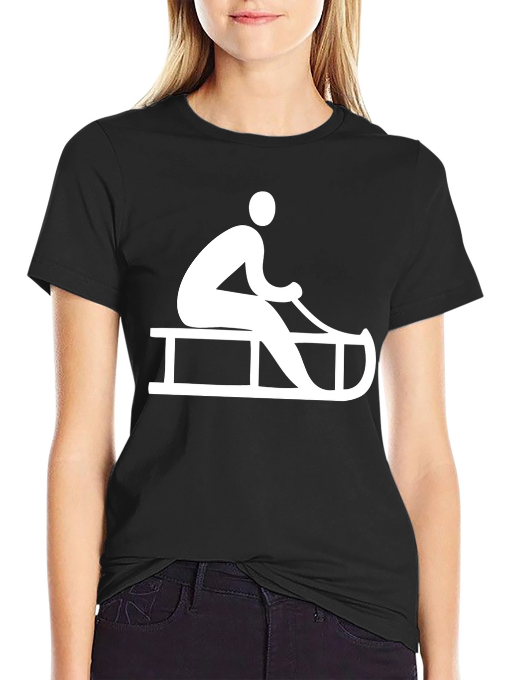 Sledding Graphic Tee - Winter Fun T-Shirt