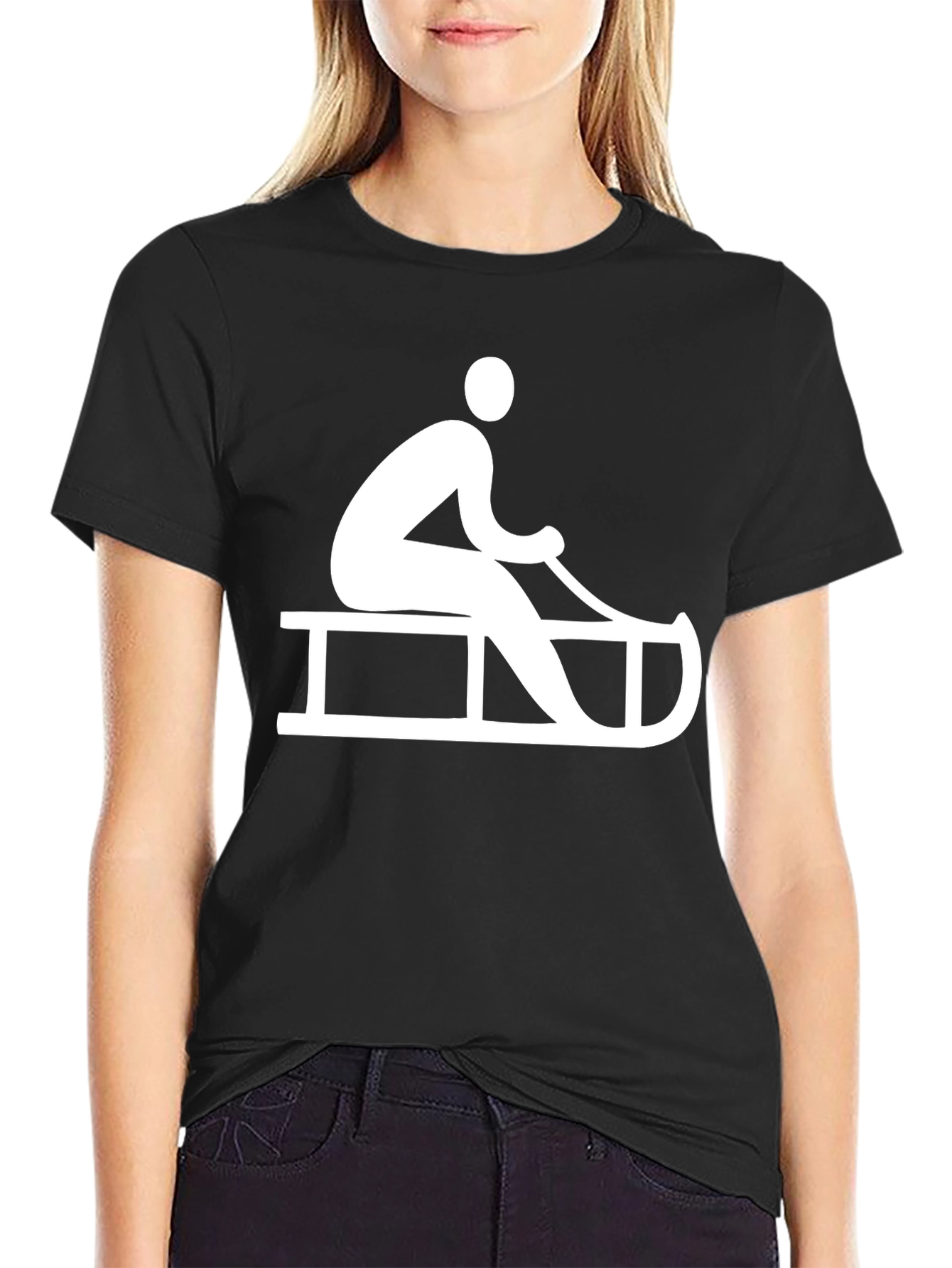 Sledding Graphic Tee - Winter Fun T-Shirt