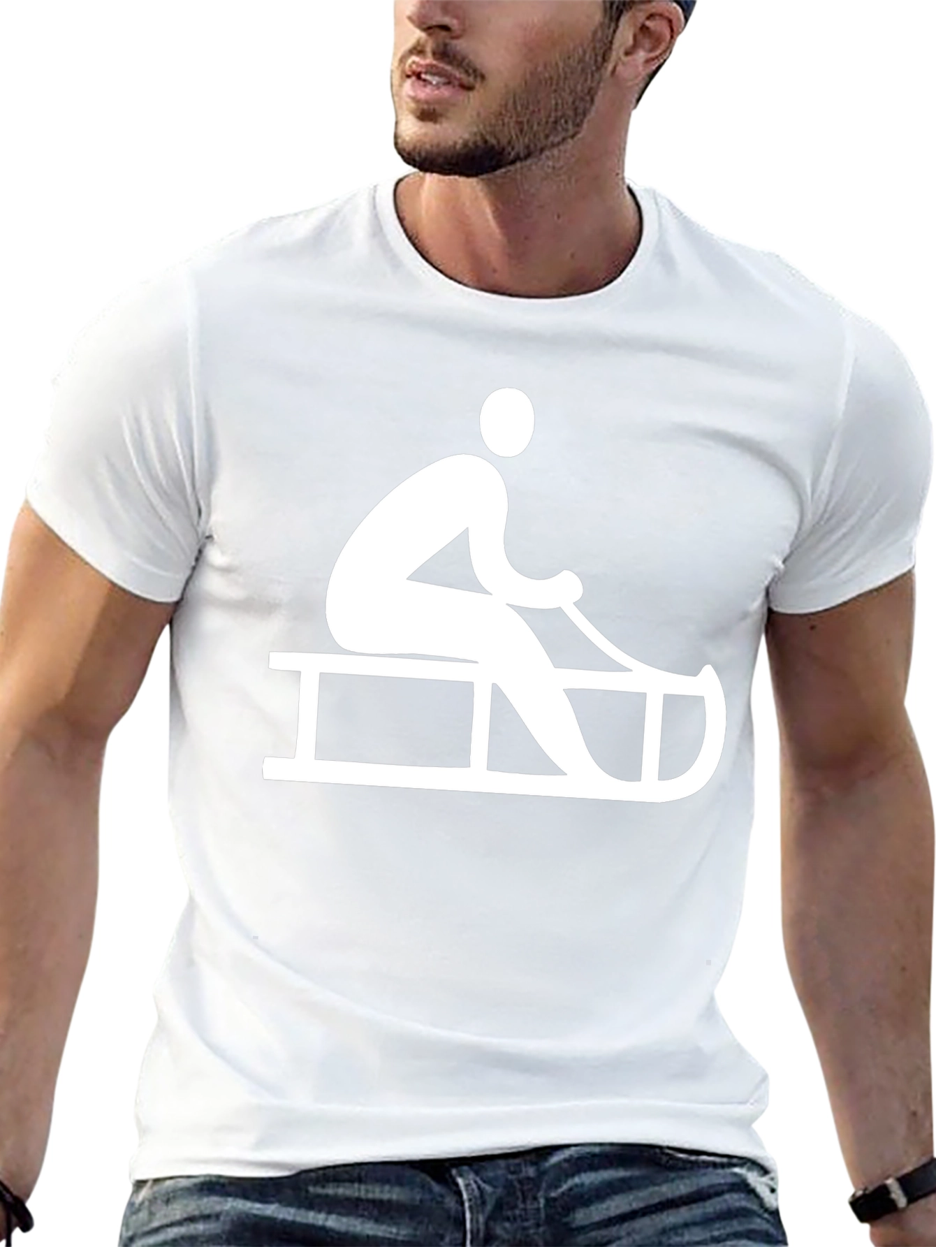Sledding Graphic Tee - Winter Fun T-Shirt