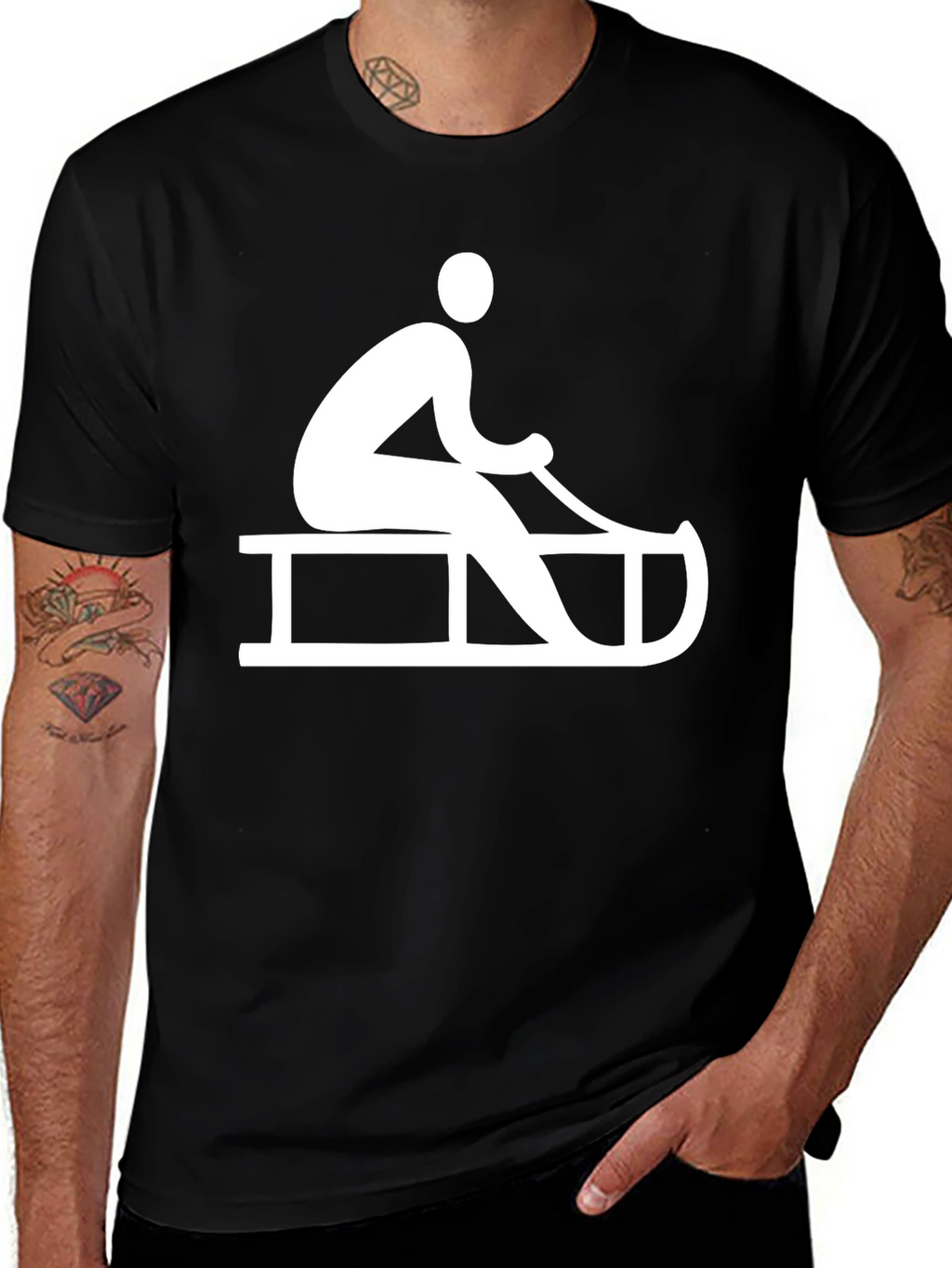 Sledding Graphic Tee - Winter Fun T-Shirt