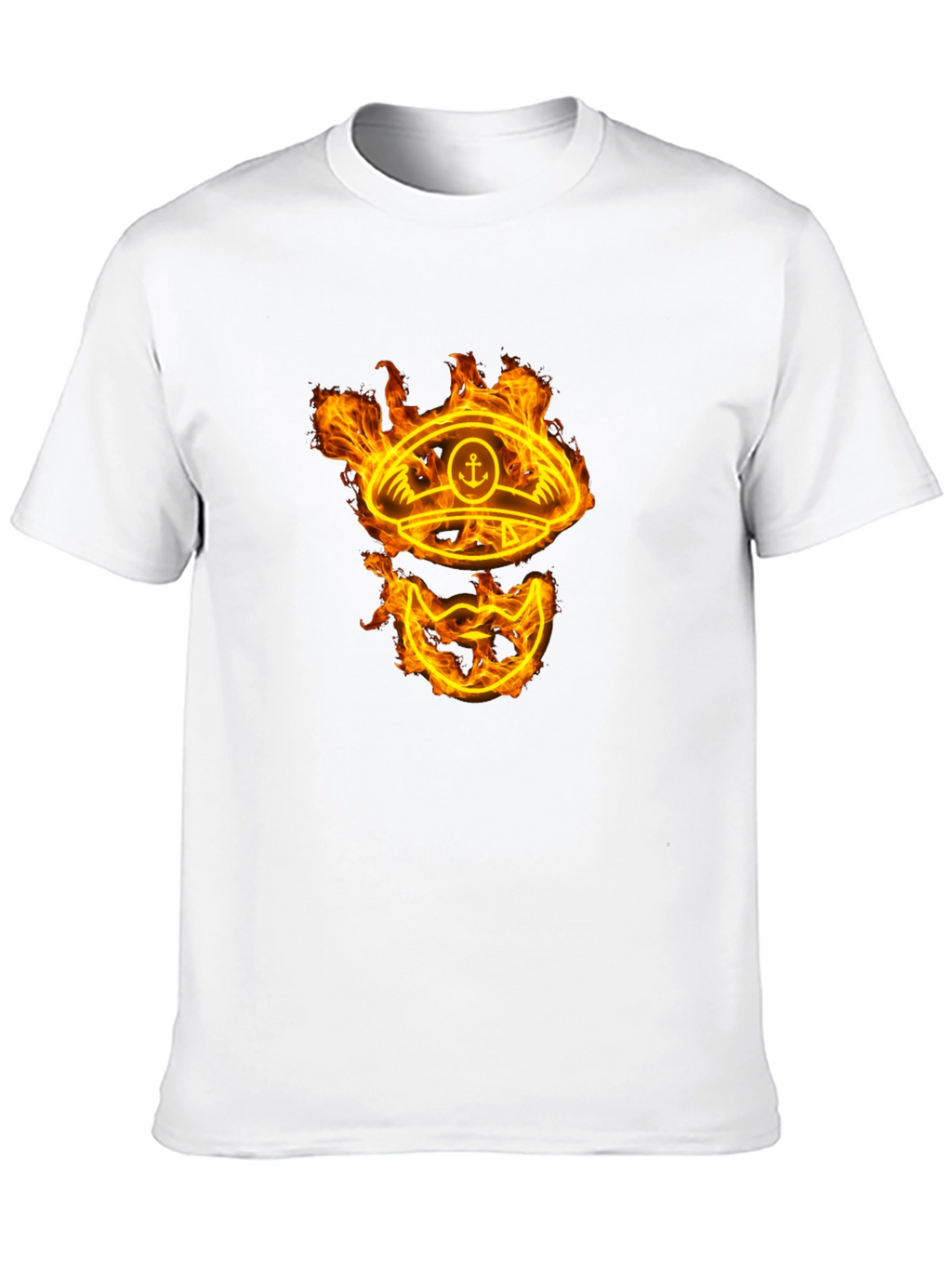 Flaming Captain Hat Graphic T-Shirt - Unique Design