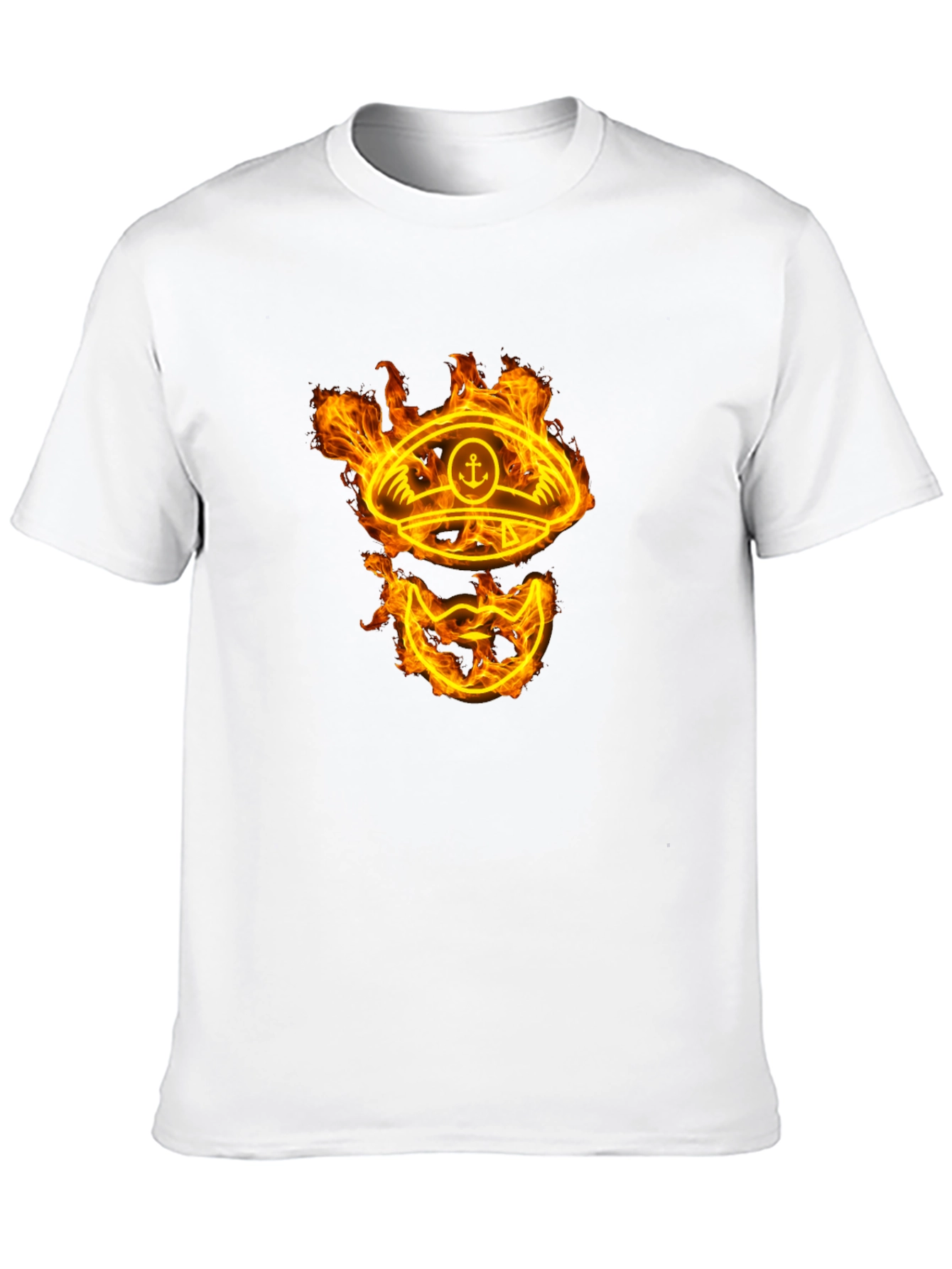 Flaming Captain Hat Graphic T-Shirt - Unique Design