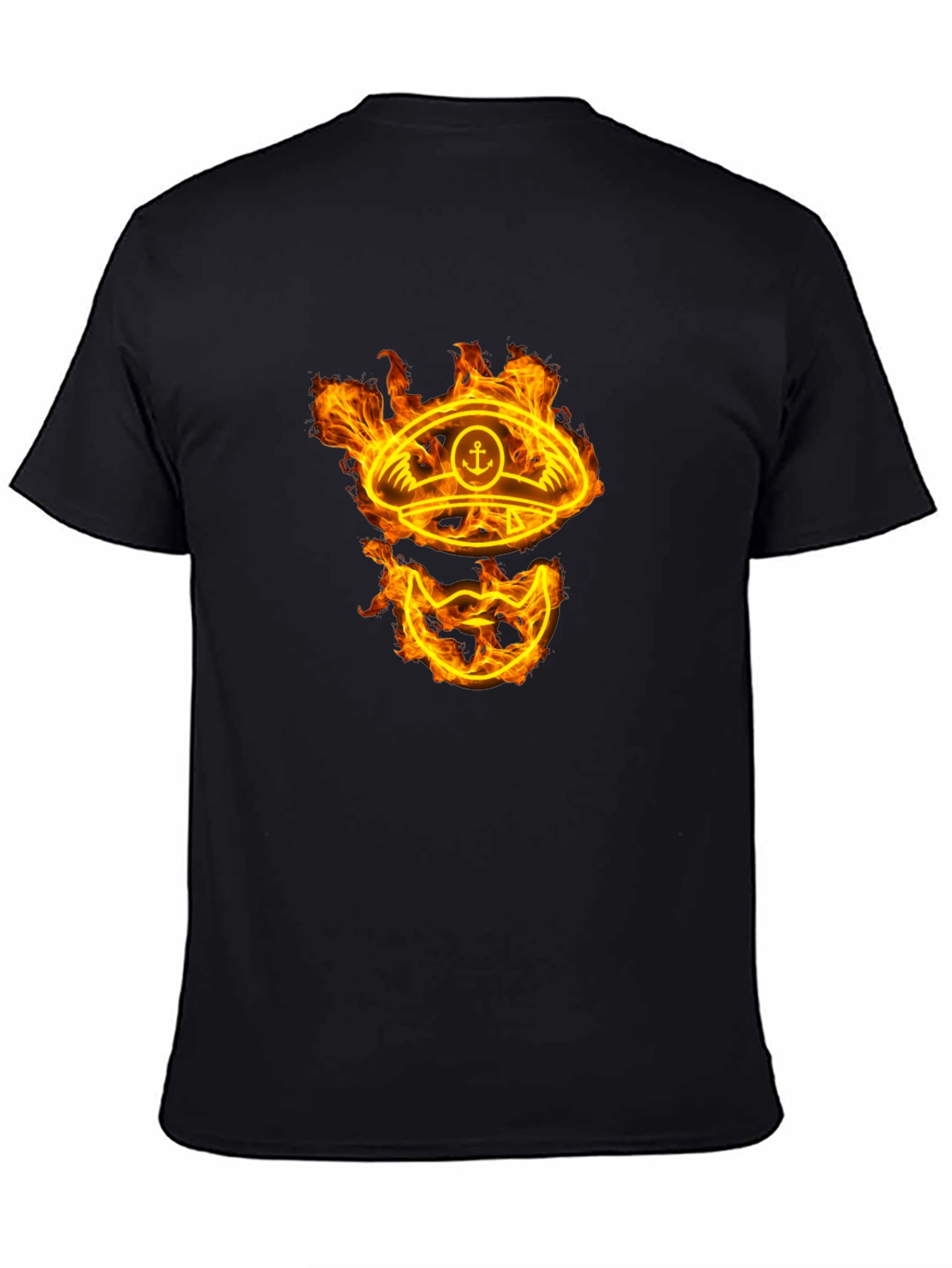 Flaming Captain Hat Graphic T-Shirt - Unique Design
