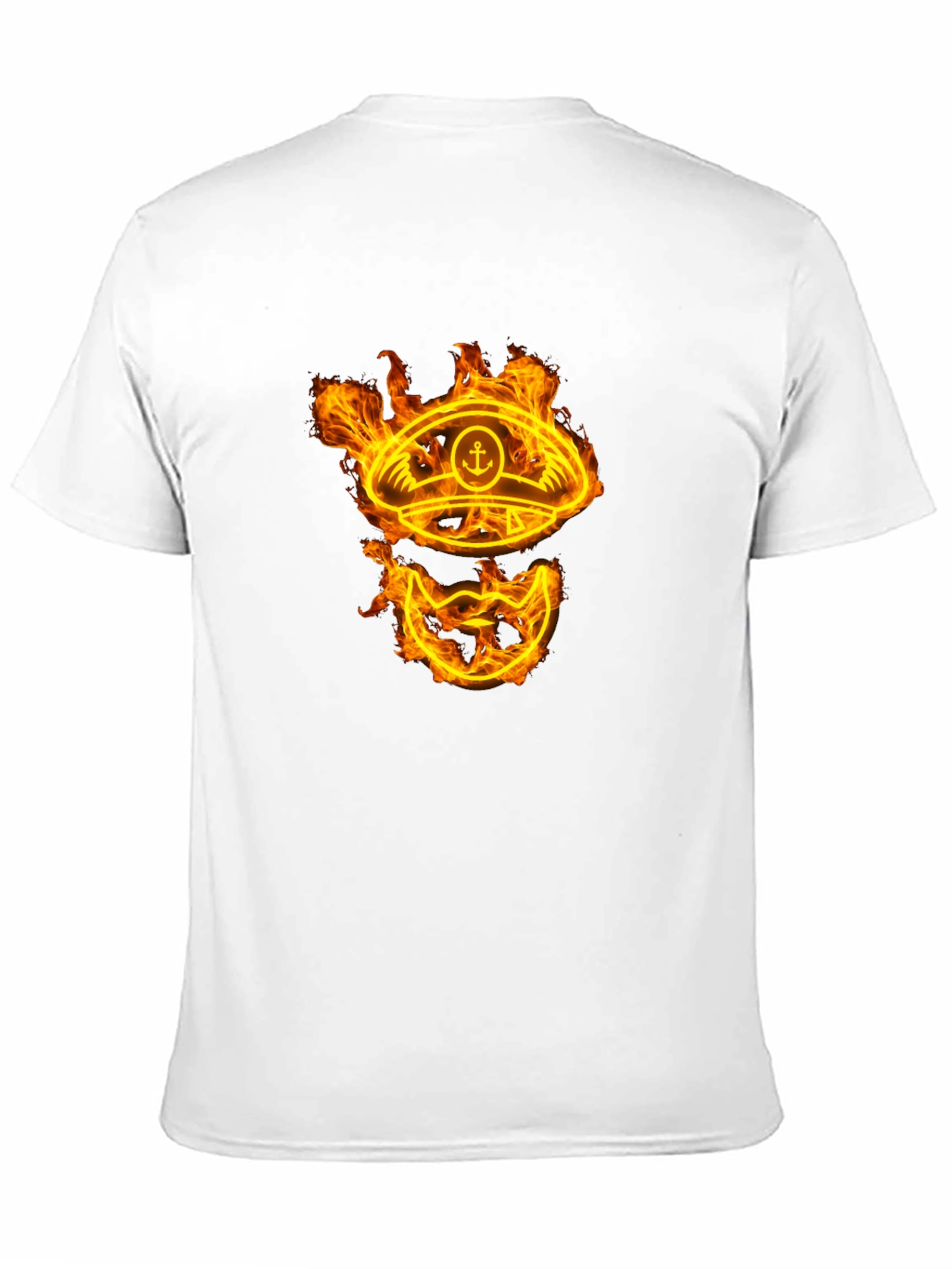 Flaming Captain Hat Graphic T-Shirt - Unique Design