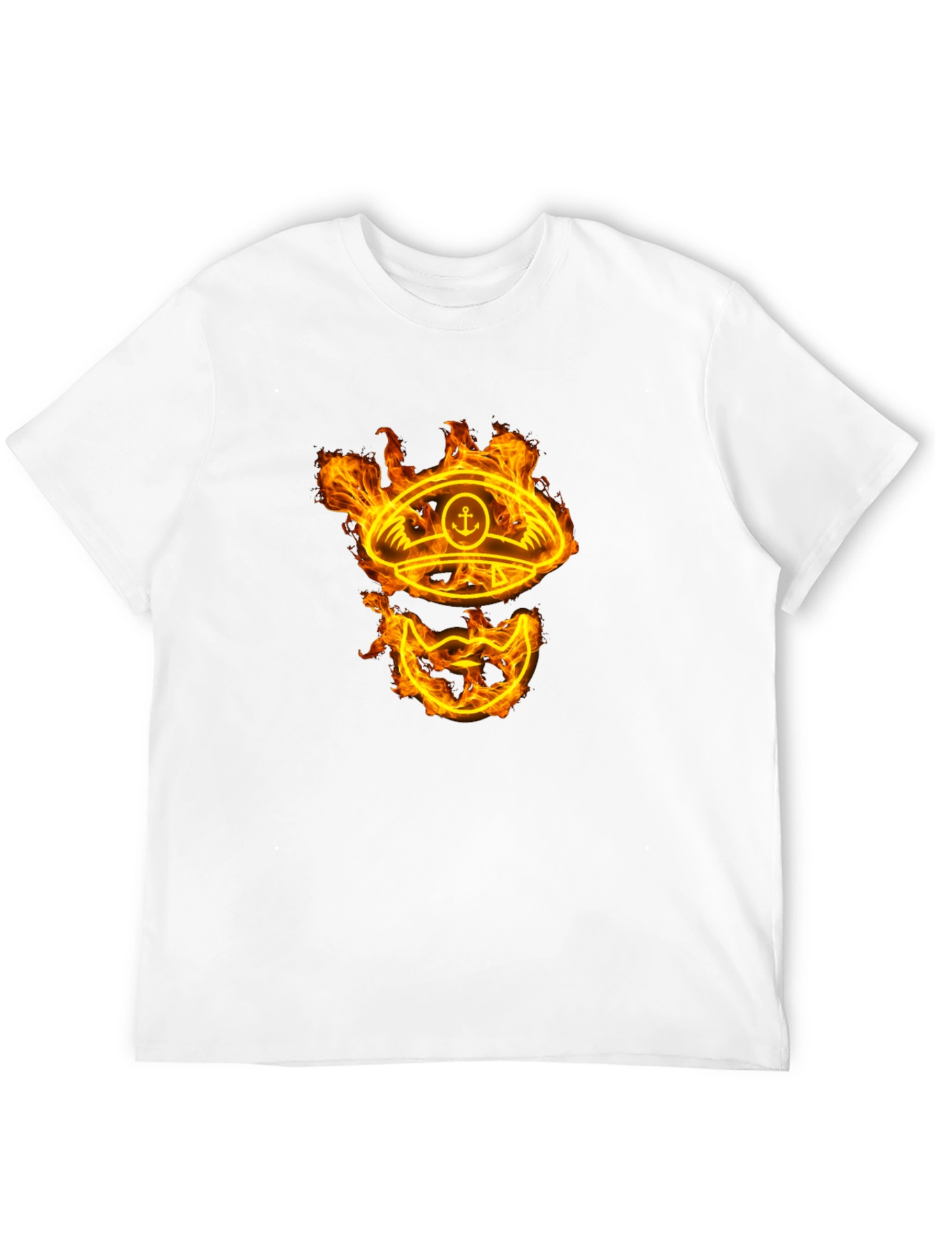 Flaming Captain Hat Graphic T-Shirt - Unique Design