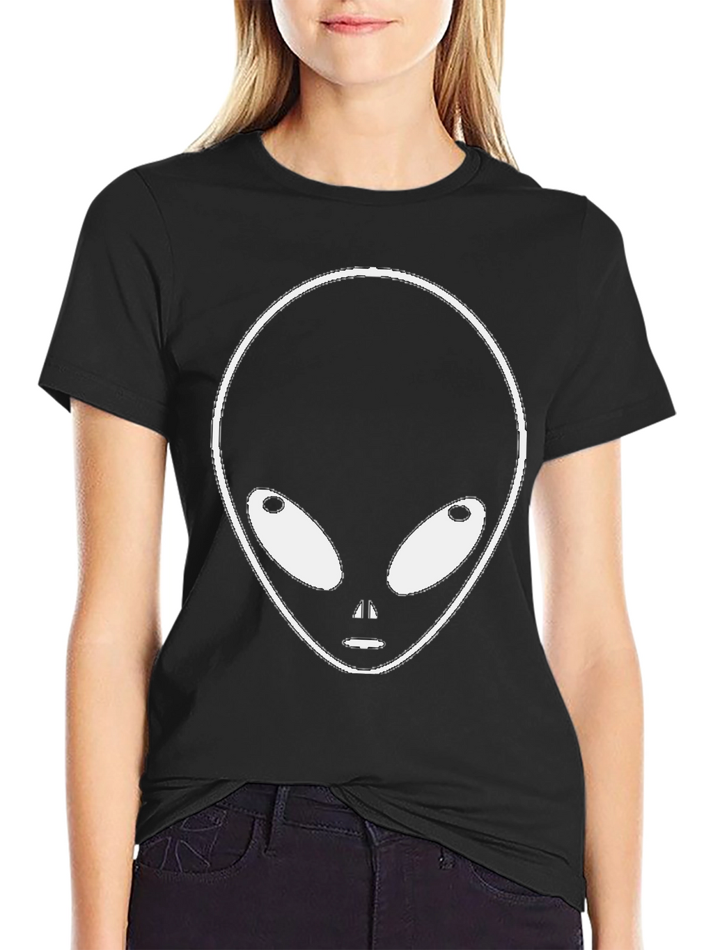 Alien Graphic Tee - Black Cotton Blend