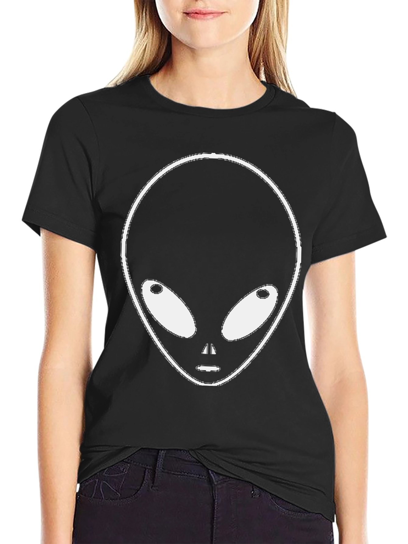 Alien Graphic Tee - Black Cotton Blend