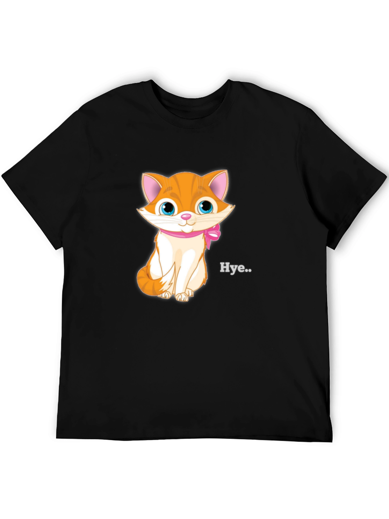 Cute Kitten Graphic Tee - Black