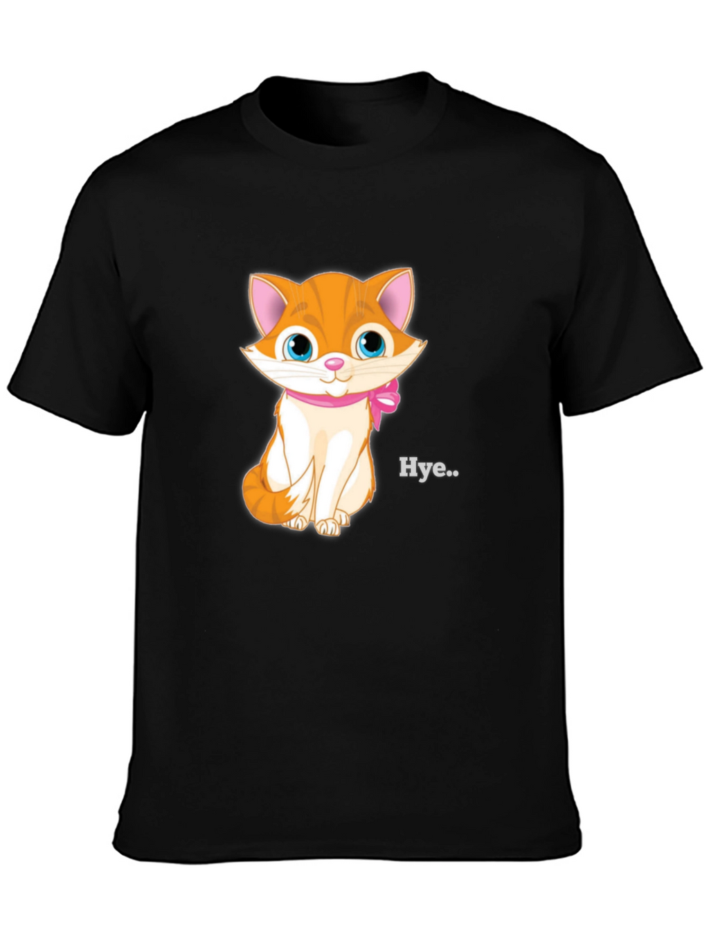 Cute Kitten Graphic Tee - Black