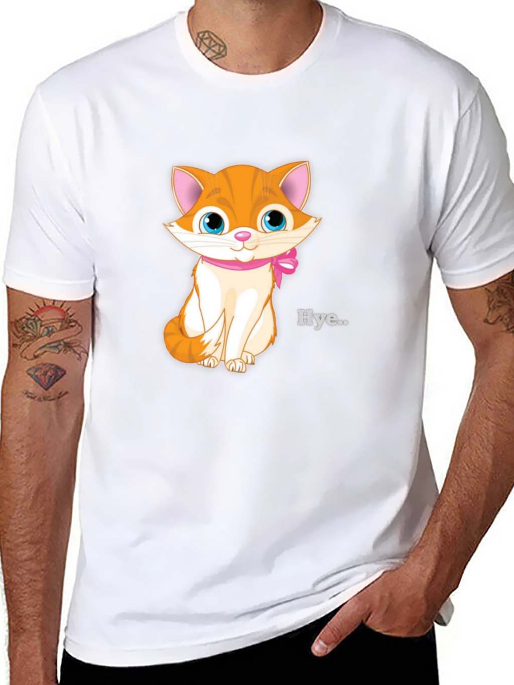 Cute Kitten Graphic Tee - Black
