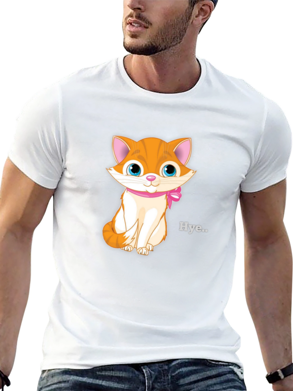 Cute Kitten Graphic Tee - Black