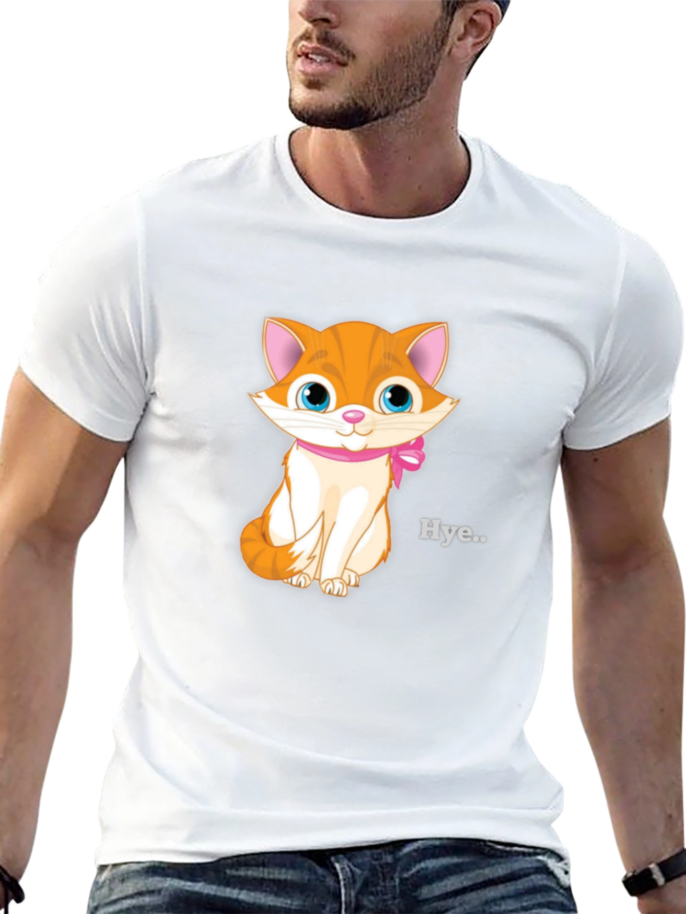 Cute Kitten Graphic Tee - Black